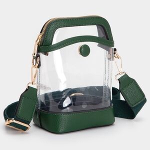 Green Clear Transparent Crossbody Bag Purse Leather Casual Womens Accessory